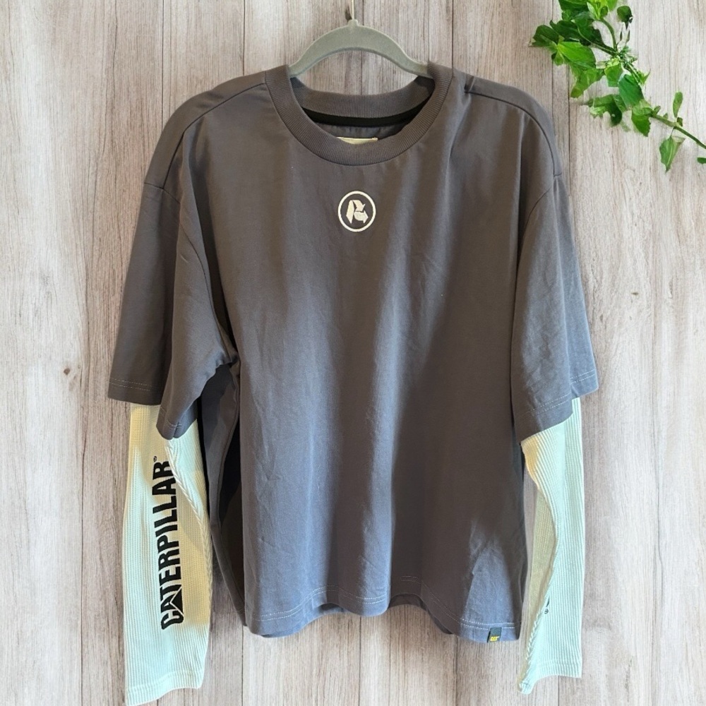 NWT CAT x RECLAIMED LA EXCLUSIVE‎ UO Layered Long Sleeve Tee in Graystone M - Picture 6 of 13